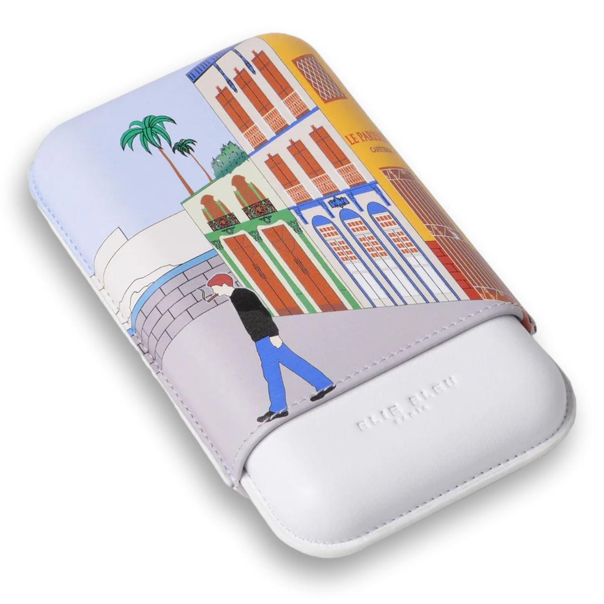 Elie Bleu Casa Cubana Le Parisien Leather 3-Finger Soft Cigar Case - Main Image - Front Side