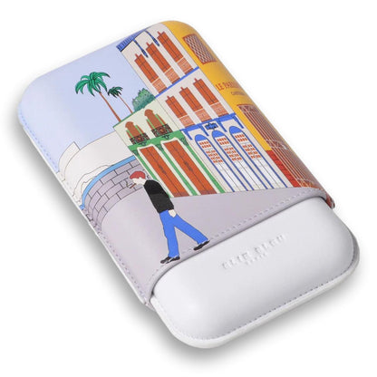 Elie Bleu Casa Cubana Le Parisien Leather 3-Finger Soft Cigar Case - Main Image - Front Side
