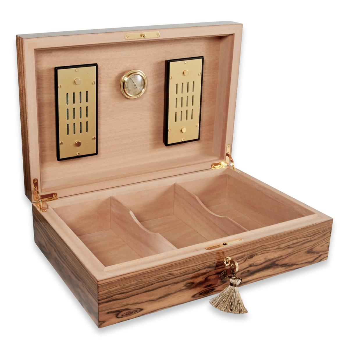 Elie Bleu Bocote 110-Cigar Desktop Humidor - Classic Collection - Interior