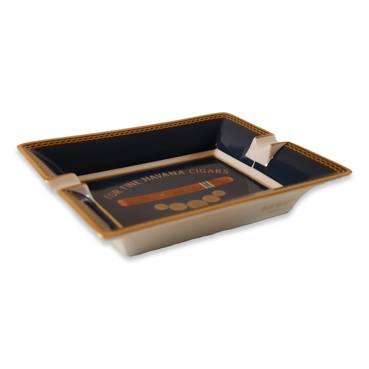 Elie Bleu Porcelain Ashtray - Medals Collection- Blue Exterior Side