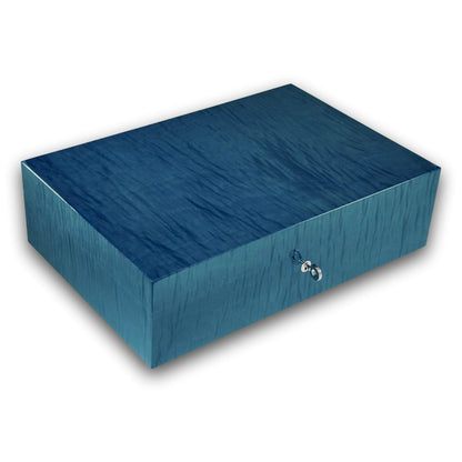 Elie Bleu Fruit 110-Cigar Desktop Humidor - Blue - Main Image - Right Facing