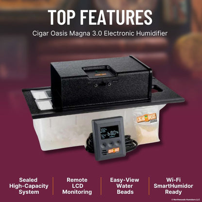 Cigar Oasis Magna 3.0 Electronic Humidifier - Top Features image