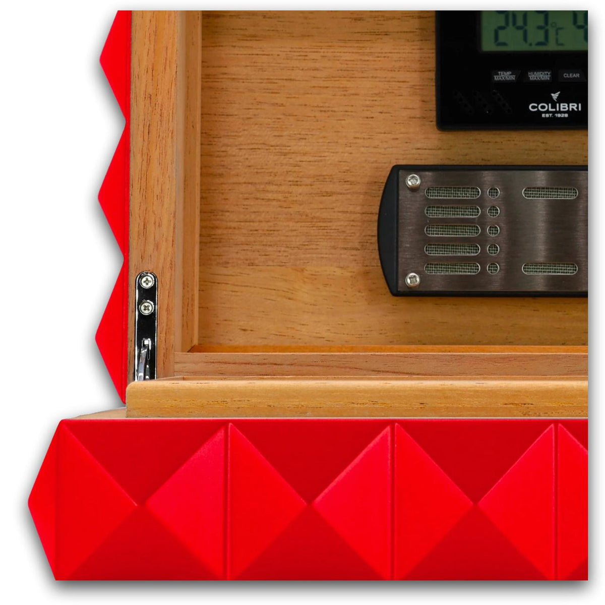 Colibri Quasar 45-Cigar Desktop Humidors - Red - Details