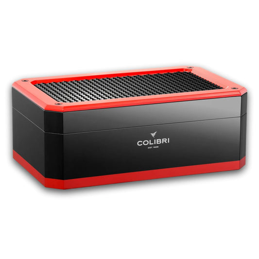 Colibri Rally 125-Cigar Desktop Humidors - Black + Red - Main Image