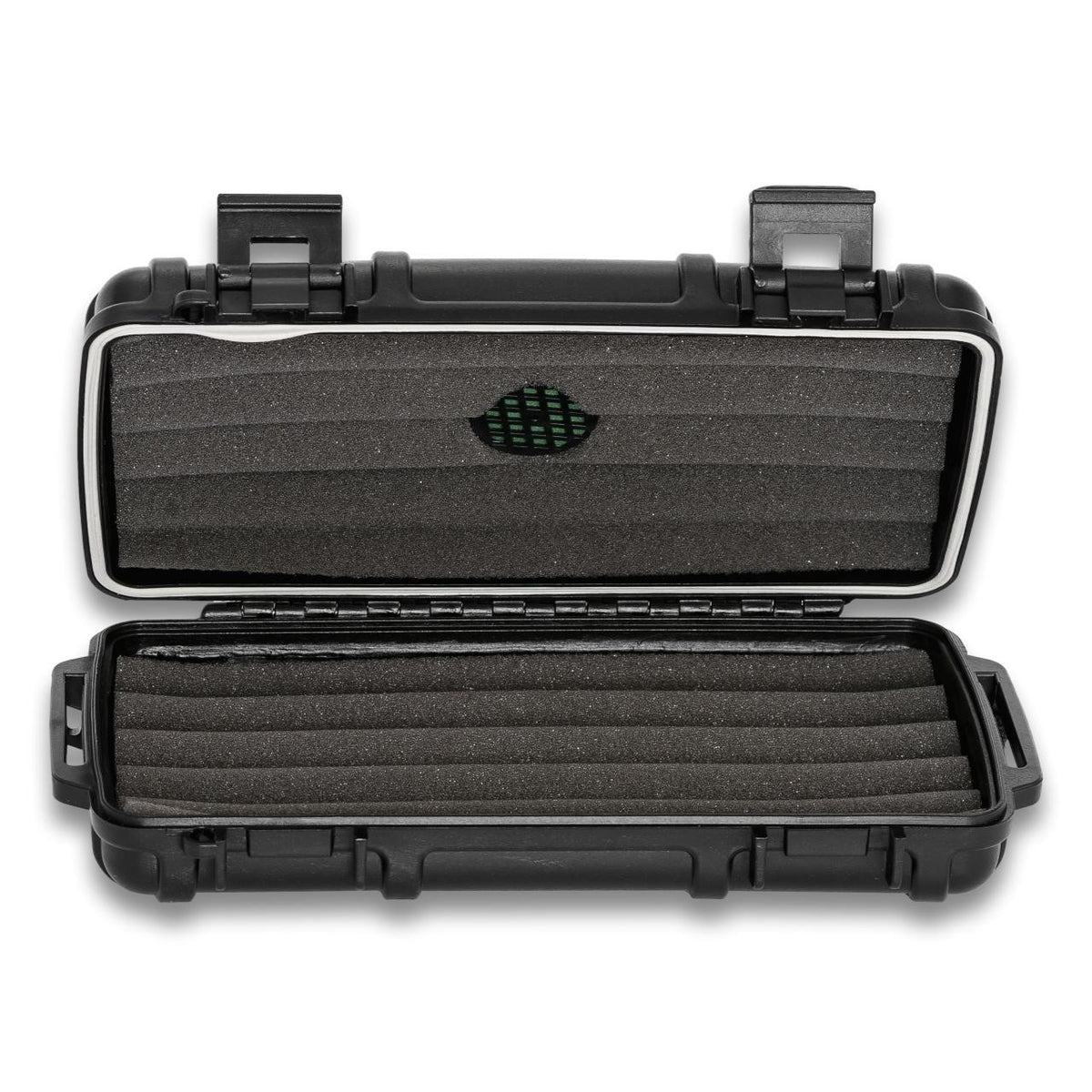 Cigar Caddy 5-Cigar Travel Humidors - Black - Front Opened