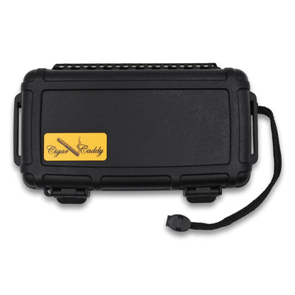 Cigar Caddy 5-Cigar Travel Humidors - Black - Top Side