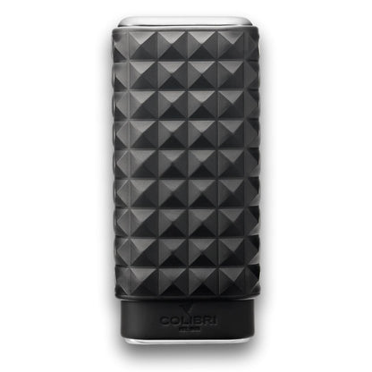 Colibri Quasar Leather 3-Finger Hard Cigar Cases - Black - Main Image - Front Side