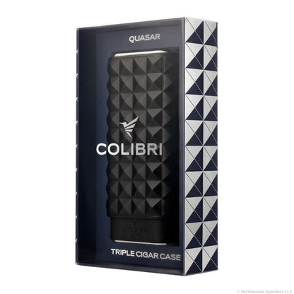 Colibri Quasar Leather 3-Finger Hard Cigar Cases -Product Gift Box
