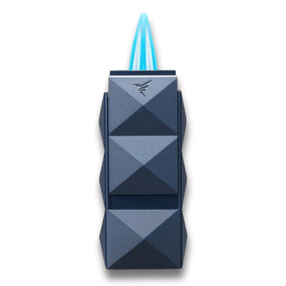 Colibri Quasar II Torch Flame Double Jet Cigar Lighter - Navy - Flame