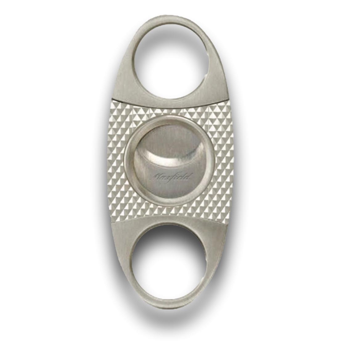 Maxfield Slim Silver Diamond Double Blade Cigar Cutter - Main Image
