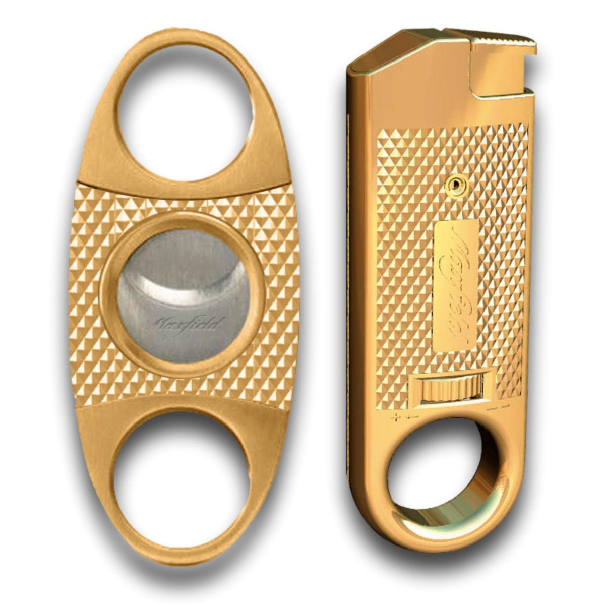 Maxfield Slim Gold Cutter & Lighter Gift Set - Main Image
