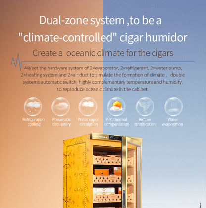 Raching MON1800A Climate Control Black Wood 1,200-Cigar Electric Humidor