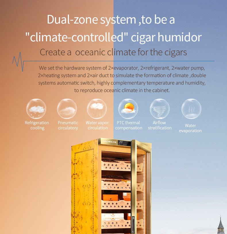 Raching MON2800A Climate Control Black Wood 1,500-Cigar Electric Humidor Specifications