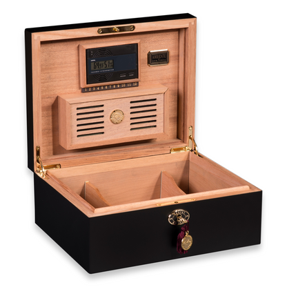 Daniel Marshall 20065 Ambiente 65-Cigar Humidor - Matte Black 