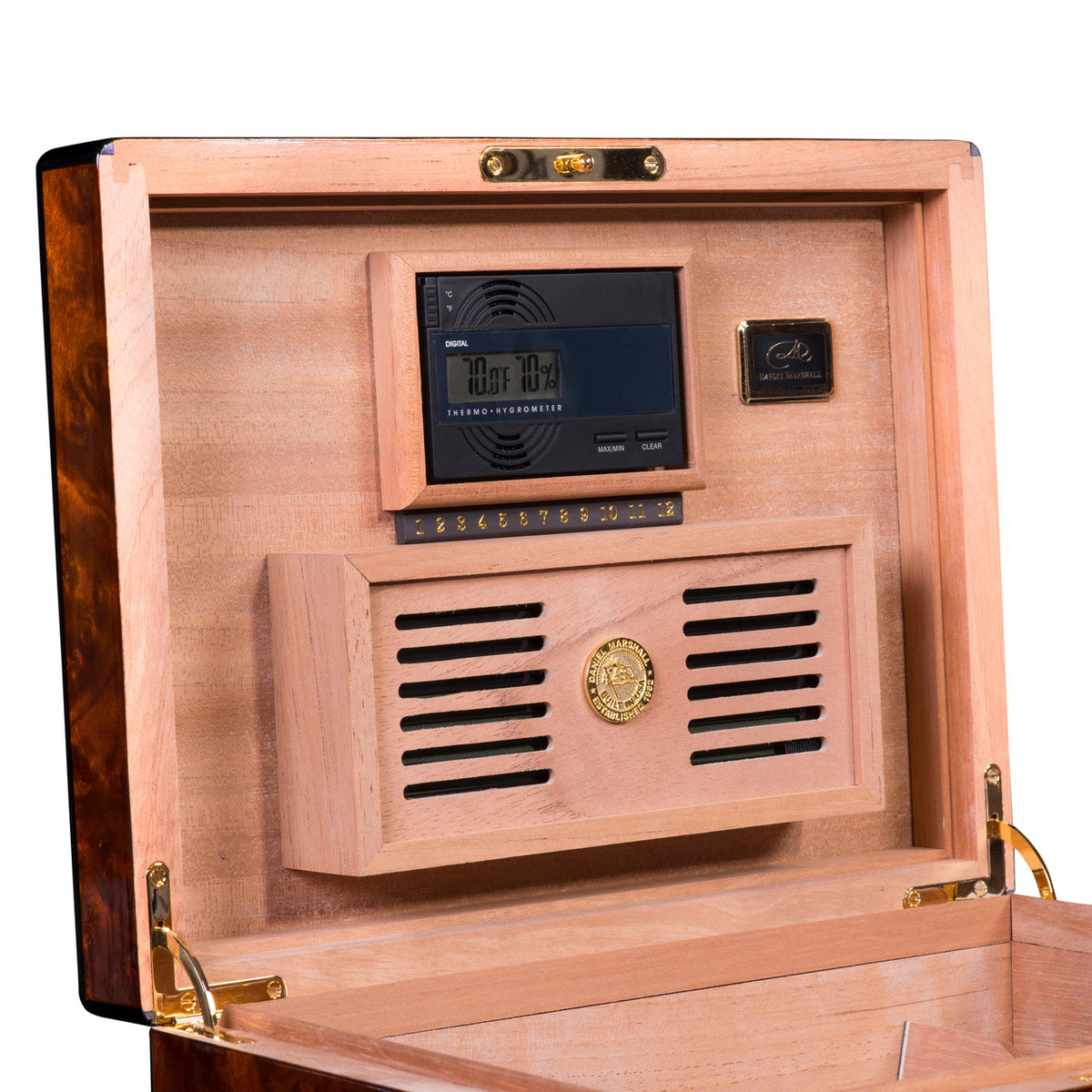Daniel Marshall 30100 Signature Series 100-Cigar Humidor - Precious Burl Wood (30100.3)