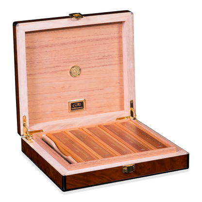 Daniel Marshall Slim Travel Humidor - Precious Burl Wood (DM-HUM-BURL-TRVL)