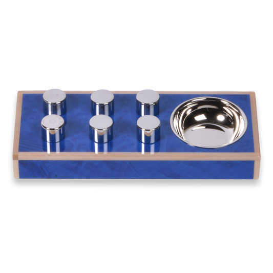 Elie Bleu Blue Madrona Burl Cigar Ashtray - Classic Collection