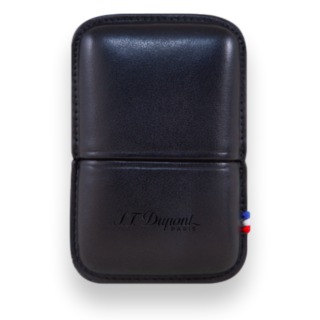 S.T. Dupont Ligne 2 Leather Lighter Case Black 51000611 - Exterior Front