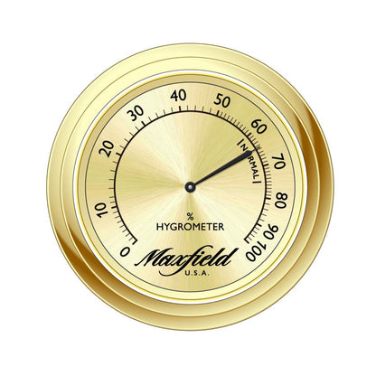 Maxfield Meridian Cigar Humidor Hygrometer in Gold
