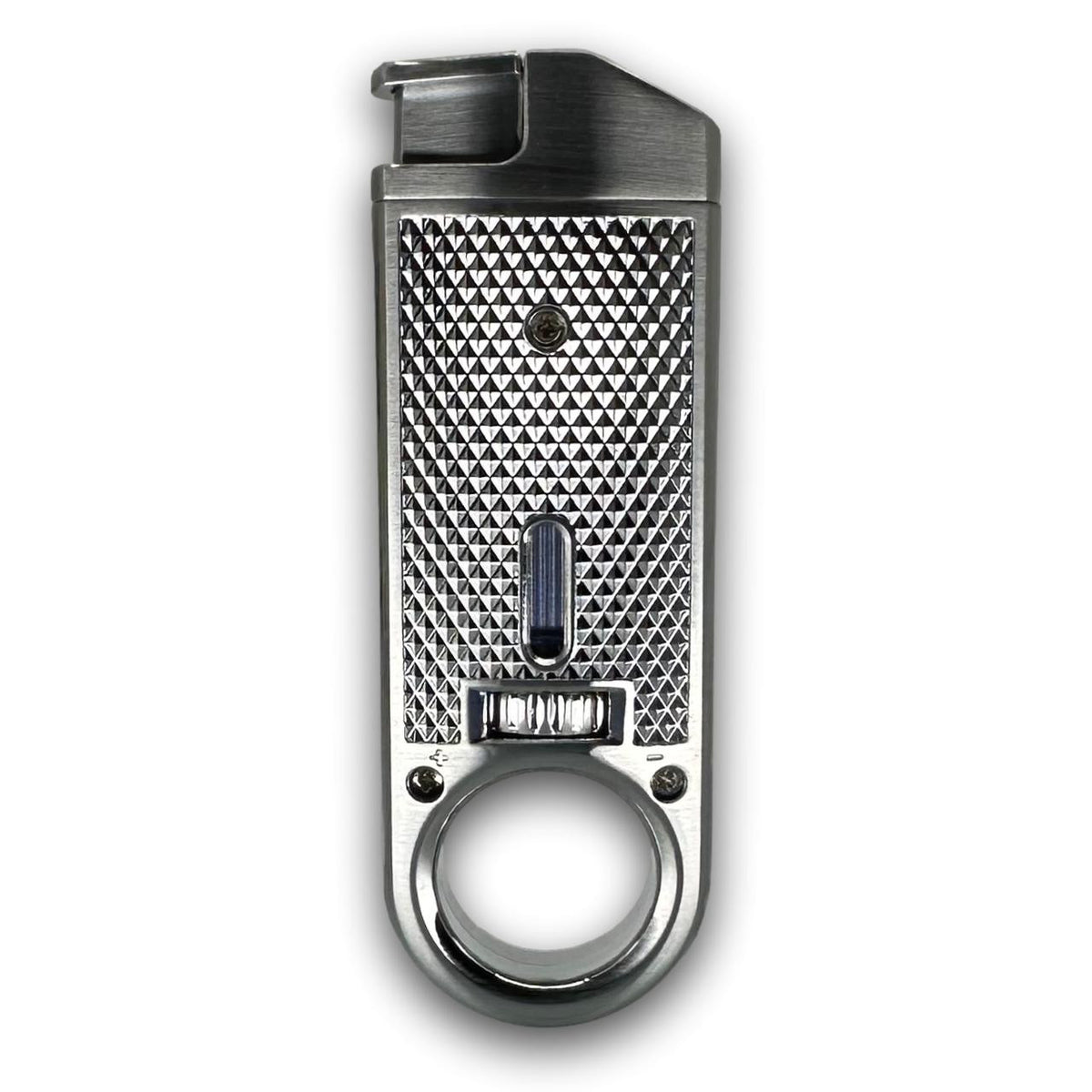 Maxfield Slim Diamond Torch Flame Cigar Lighters - Silver - Exterior Back
