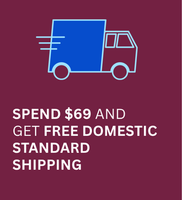 Promotional graphic with a delivery truck icon and text on a purple background