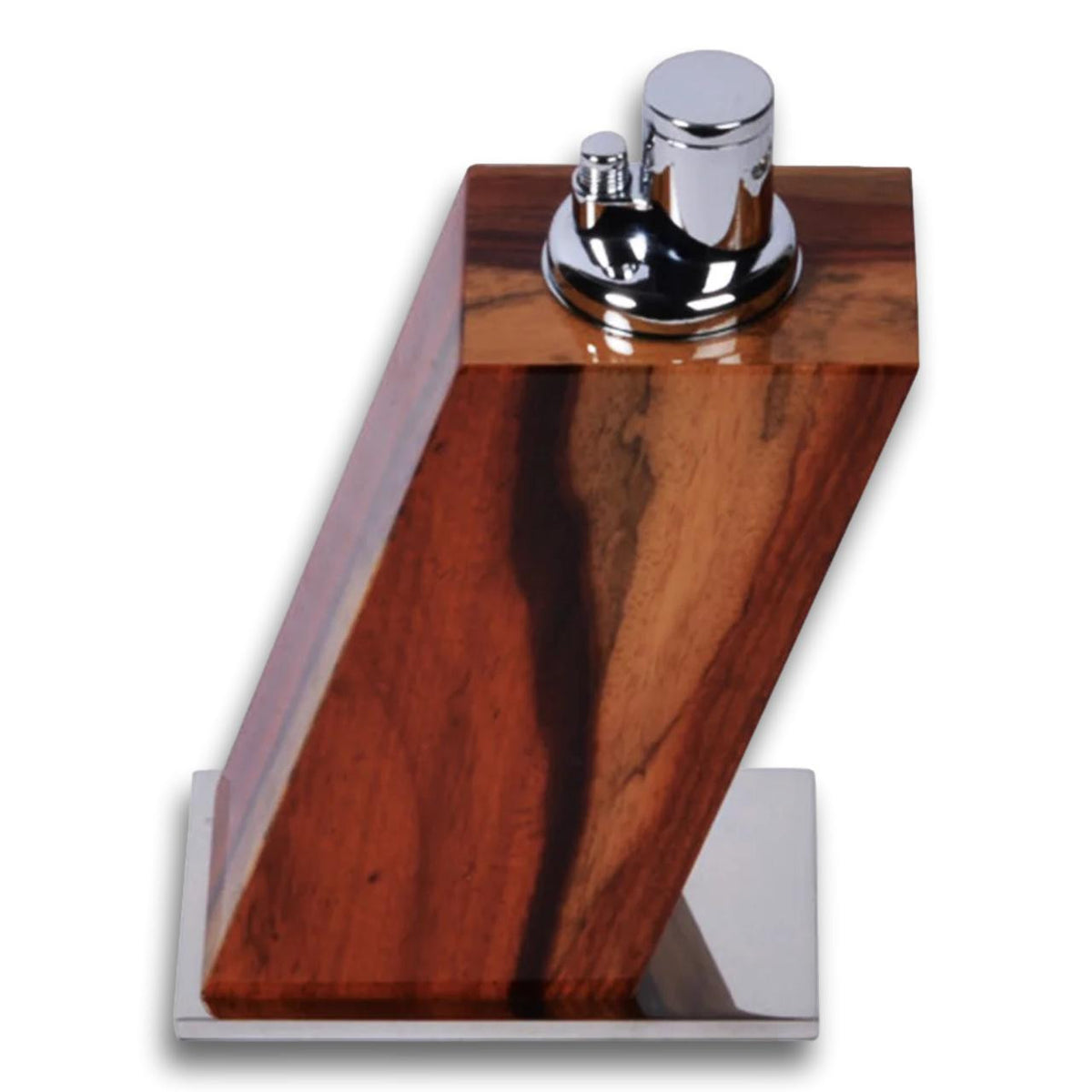 Elie Bleu Padouk Classic Wood Torch Flame Triple Jet Tabletop Cigar Lighter - Main Image