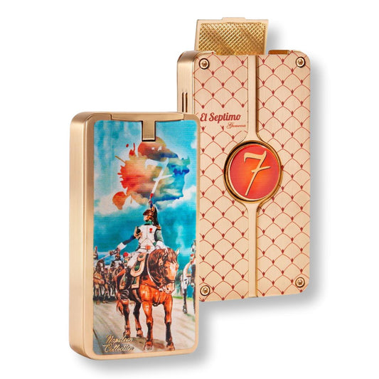 El Septimo Triple-Torch Flame Jet Cigar Lighters - Emperor Napoleon - Main Image - Front and Back Details