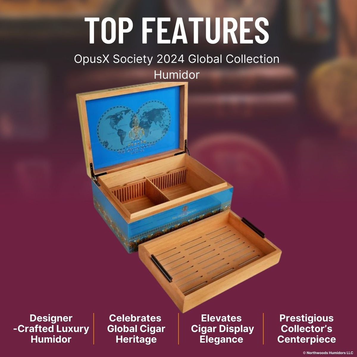 OpusX Society 2024 Global Collection Humidor - Top Features
