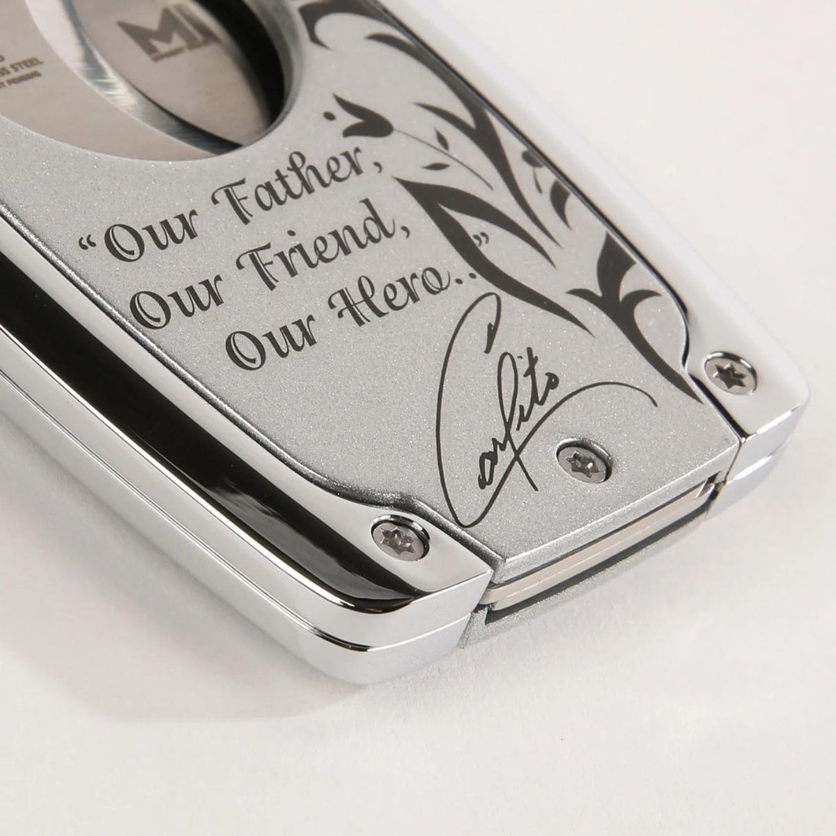 OpusX Society Don Carlos C30 Double Blade Cigar Cutter - Back Design Details