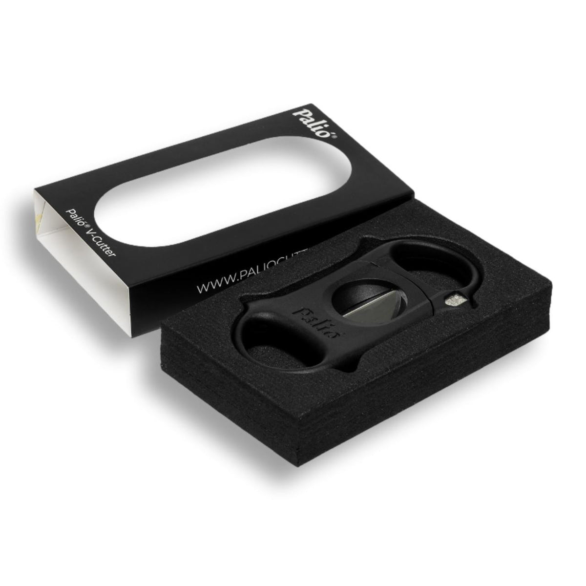 Palio Deep V-Cut Cigar Cutters - Black - Packaging