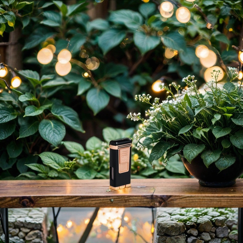 Palio Pro Polaris Torch Flame Triple Jet Cigar Lighter - Black and Rose - Lifestyle