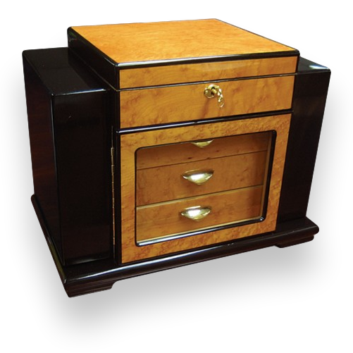 Prestige Baccus 200-Cigar Desktop Humidor  - Exterior Front