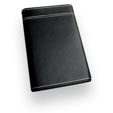 Prestige Black Sliding Leather 6-Finger Cigar Case  - Exterior Front