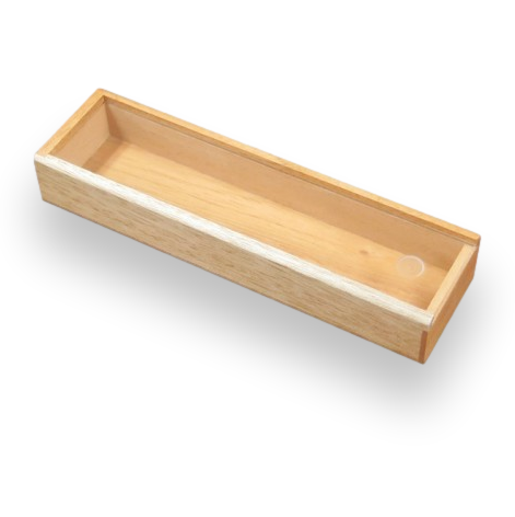 Prestige Promotional Box Wood 2-Finger Cigar Case - with Sliding Top  - Exterior Front