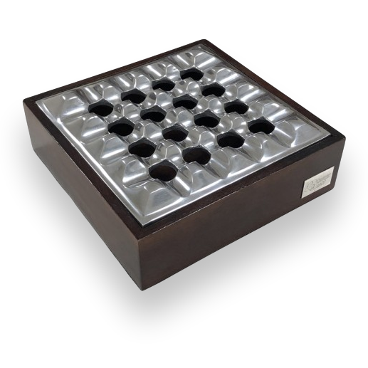 Prestige Rockford 'Smokin' Ash' Metal and Wood Ashtray  - Exterior Front