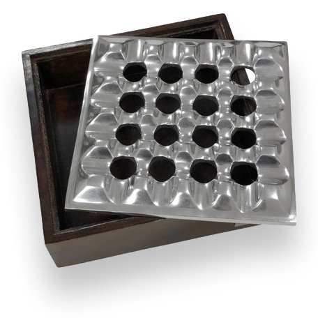 Prestige Rockford 'Smokin' Ash' Metal and Wood Ashtray  - Interior Front