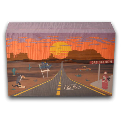 Elie Bleu Route 66 Twighlight 110-Cigar Desktop Humidor -  Front