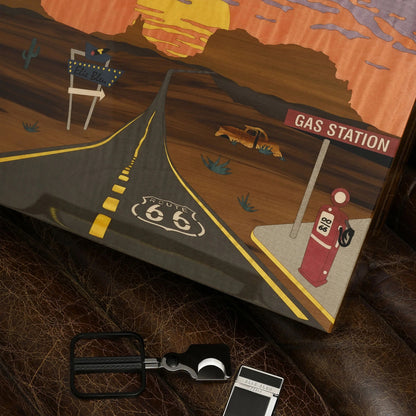 Elie Bleu Route 66 Twighlight 110-Cigar Desktop Humidor - Top Details