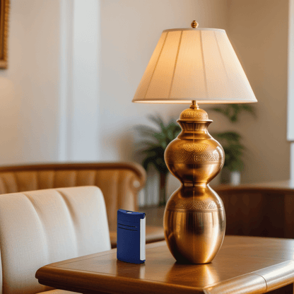 S.T. Dupont Maxijet Torch Flame Single Jet Cigar Lighter - Matte Blue - Lifestyle by Lamp