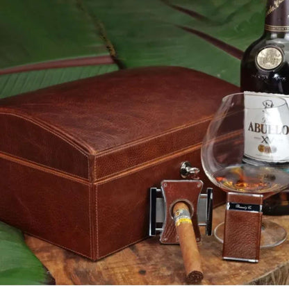 Brizard & Co Antique Saddle Sottile Torch Flame Single Jet Cigar Lighter - Lifestyle Set 2