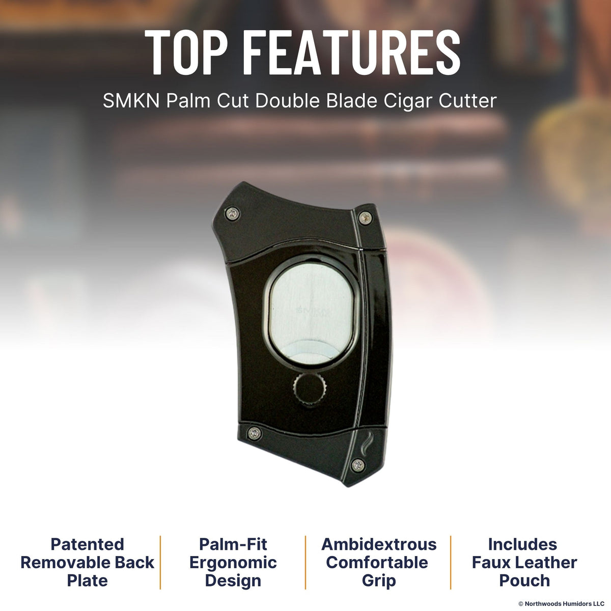SMKN Palm Cut Double Blade Cigar Cutter  - Top Features Image