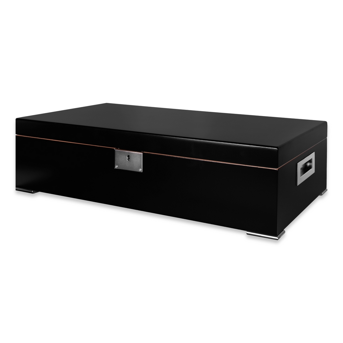 Humidor Supreme Valentino Noir 250-Cigar Desktop Humidor - Quarter Turn Closed Lid