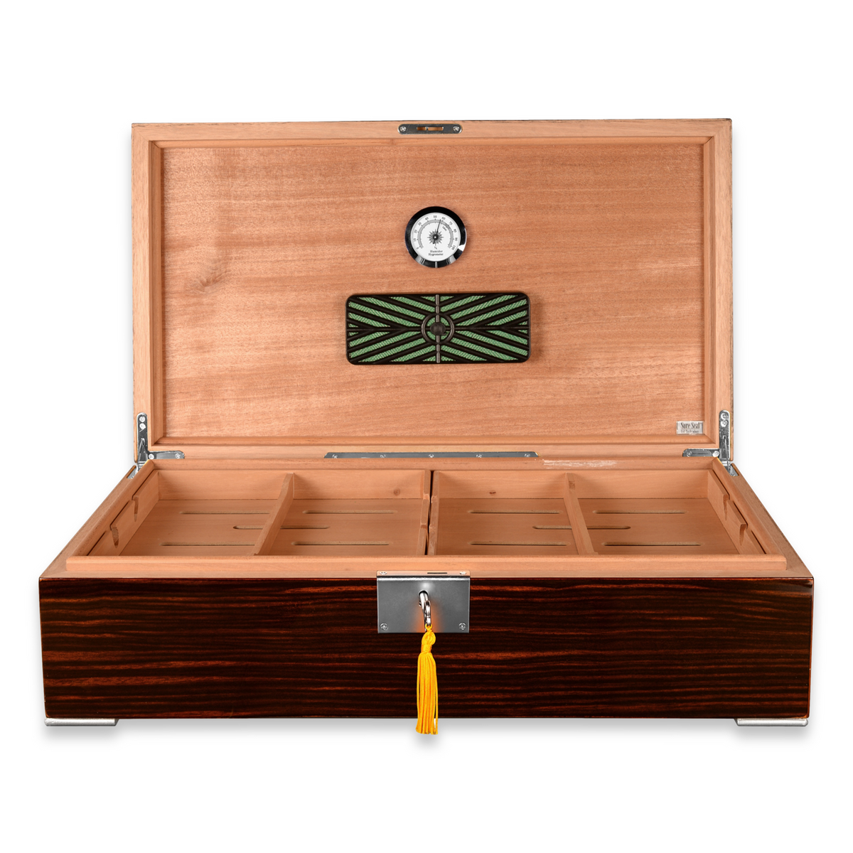 Humidor Supreme Valentino High Lacquer 250-Cigar Desktop Humidor - Open Lid Front