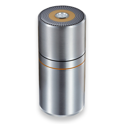 Visol Big Joe 7-Cigar Travel Humidor - Chrome - Exterior Front