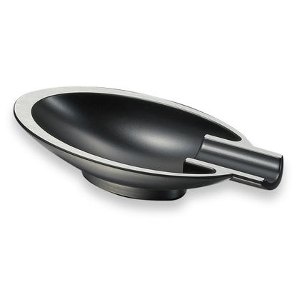 Visol Magus Metal 1-Cigar Ashtray - Black - Exterior Front
