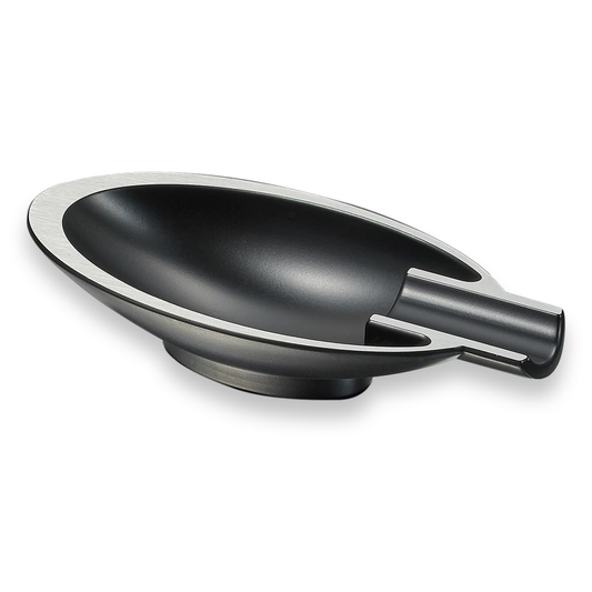 Visol Magus Metal 1-Cigar Ashtray - Black - Exterior Front