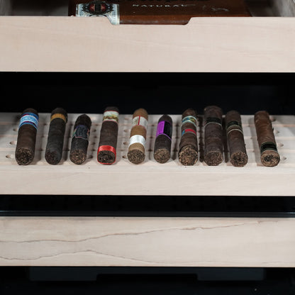 Whynter CHC-421HC Elite Touch Control Stainless 400-Cigar Cooler Humidor 4.2 cu. ft.  - Interior Humidity Tray Front