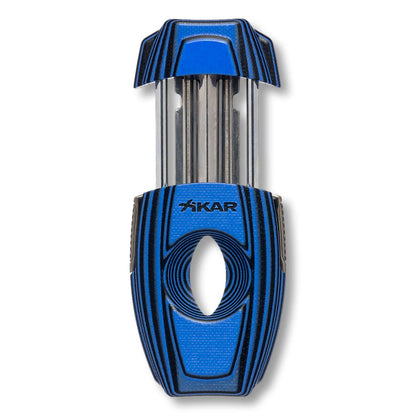 Xikar VX2 G10 V-Cut Cigar Cutters - Blue - Front when Opened