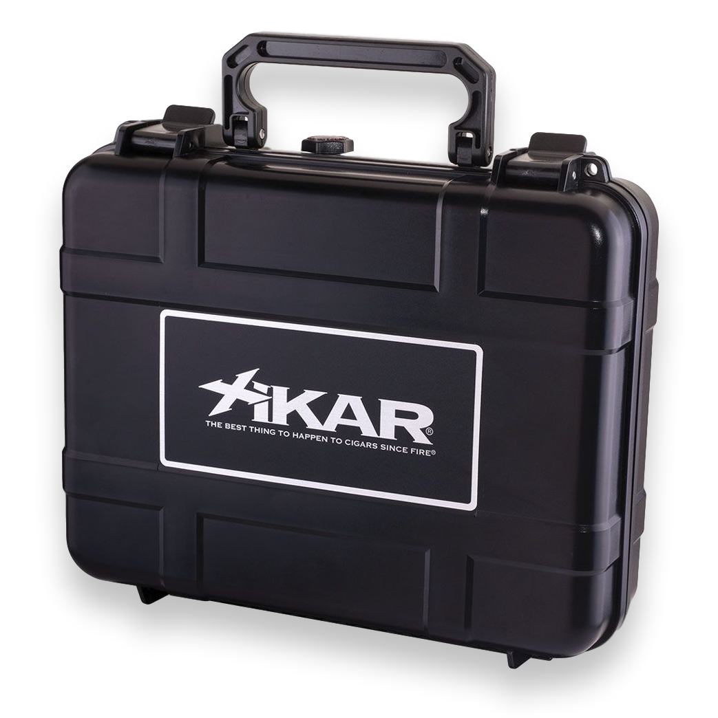 Xikar 20-Cigar Travel Humidor - Black - Exterior Front