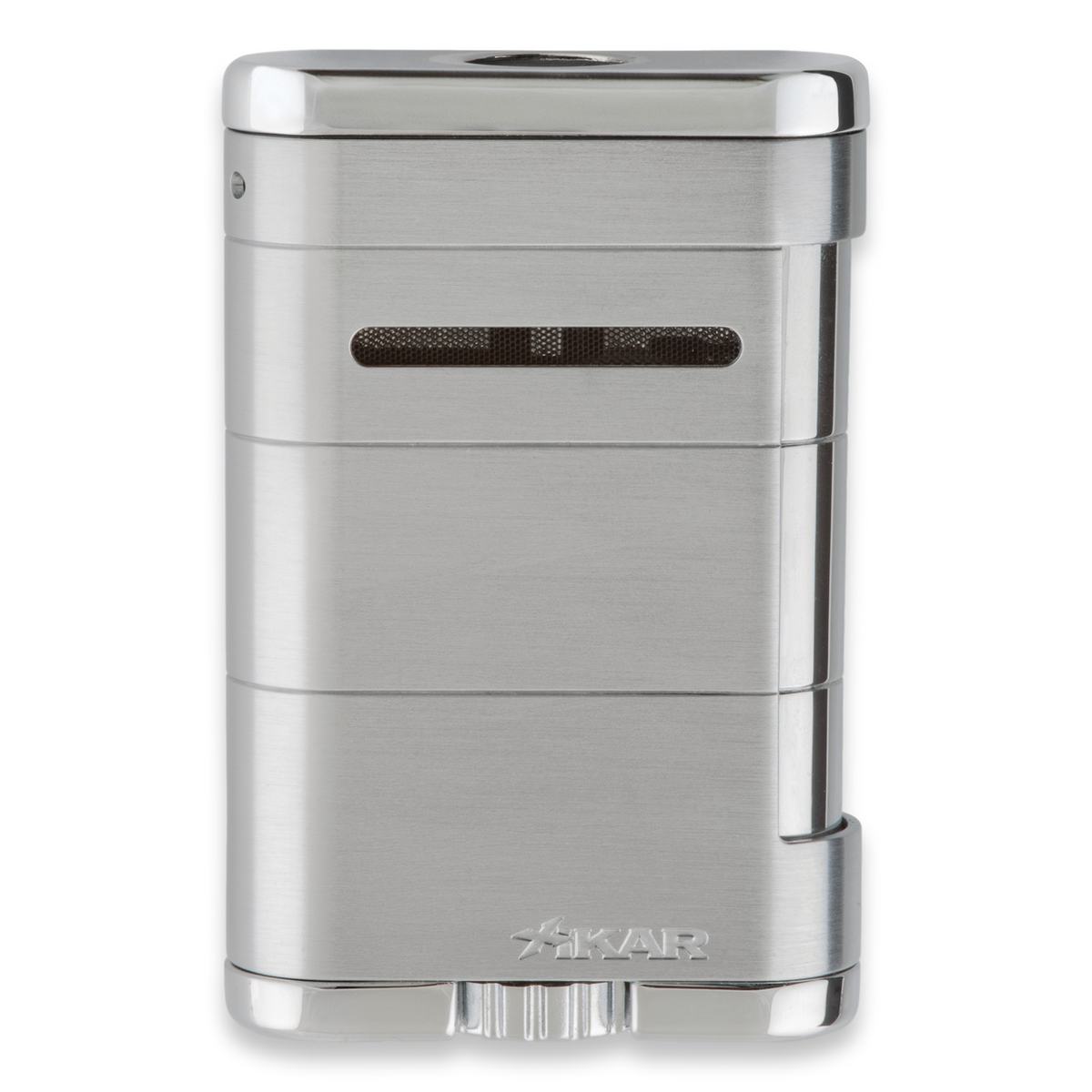 Xikar Allume Triple Table Top Cigar Lighter - Black - Exterior Front